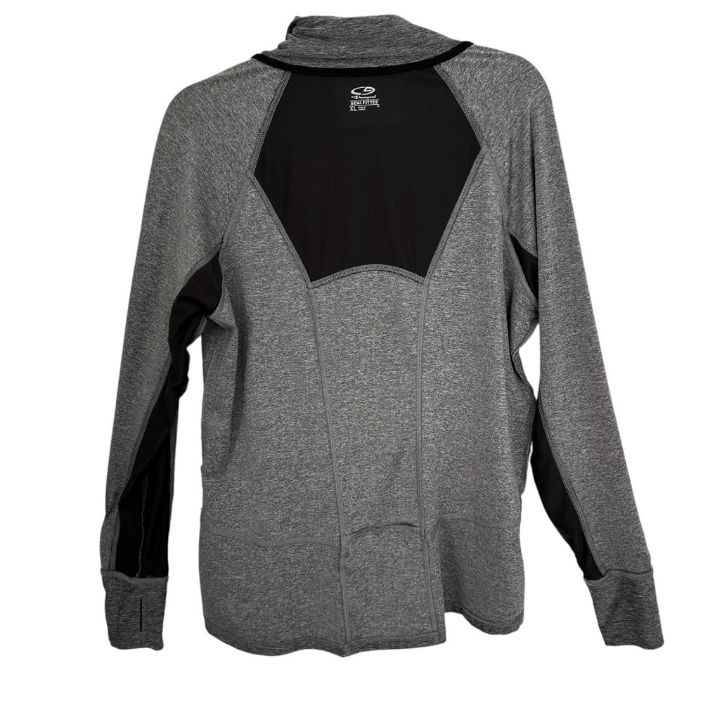 C9 CHAMPION Women’s Active Pullover Gray/Black Thumbholes 1/4 Zip Semi-Fitted XL - Picture 4 of 15